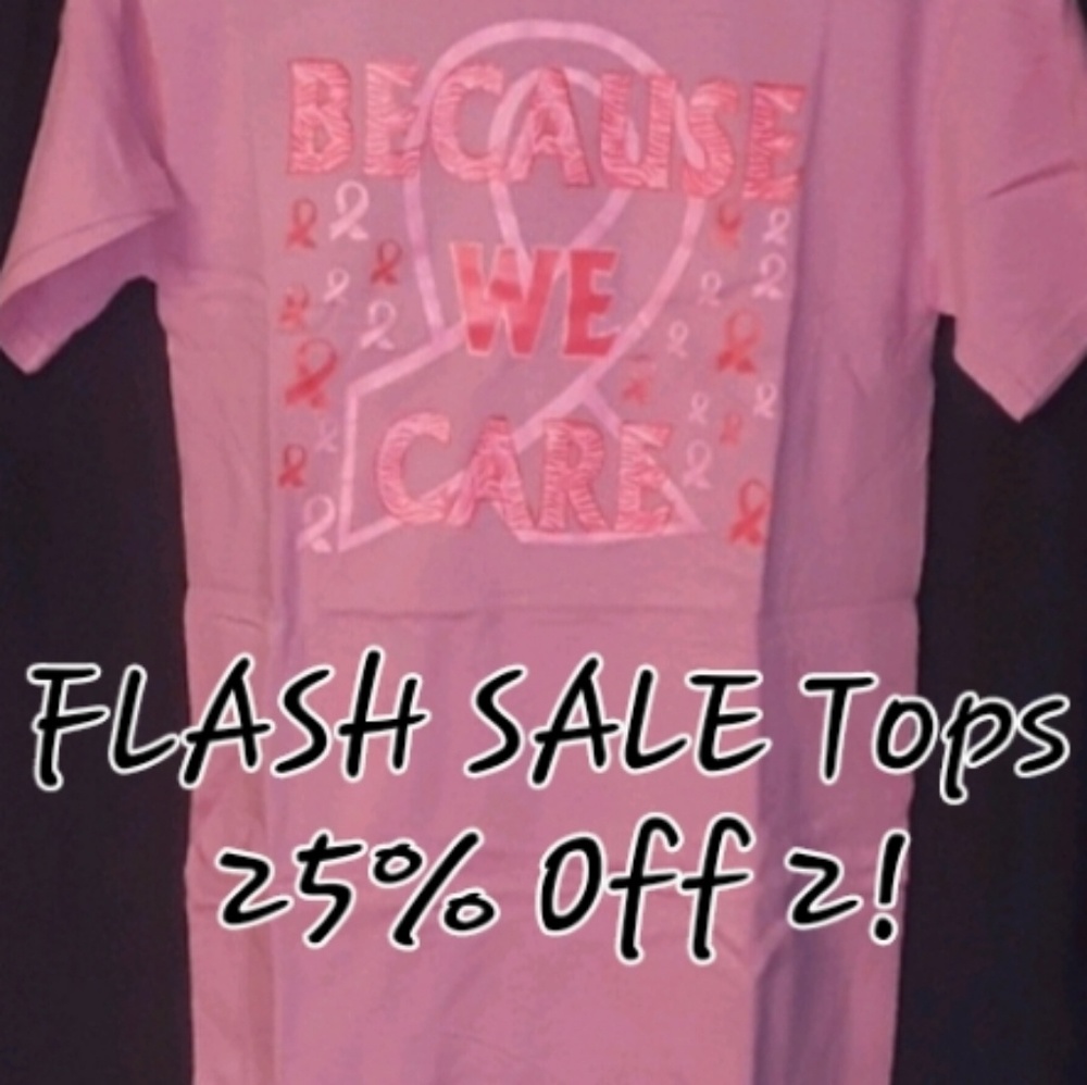 ** Hometown Girl "Because We Care" Graphic Tee Pnk